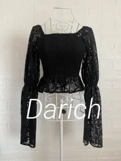 ♡Darich♡ダーリッチ　Darling レースシャーリングトップス　黒のサムネイル