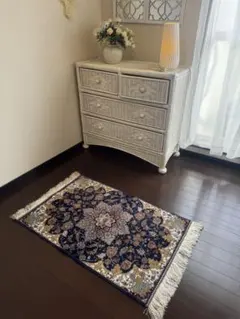 ペルシャ絨毯 カシャーン 優雅な艶　高密度 ブルーグレー85×57 ペルシャ絨毯 カシャーン優雅な艶 高密度ベージュボルドー85×57cm