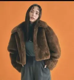 Ungrid アングリッドブラウン ショート丈ファーコート FREEサイズ