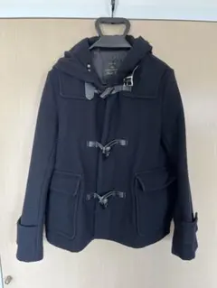 ネイビー ダッフルコート フード付き