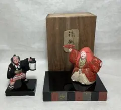 日本人形セット 陶器製 木箱付き
