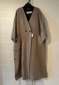 【限定SALE】Fredy emue ノーカラーロングコート