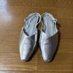 Kastane カスタネ　シルバー　フラットパンプス　38サイズ
