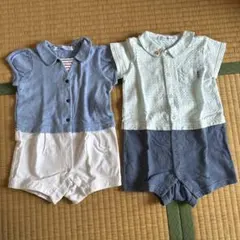 ファミリア 夏物カバーオール　2枚セット