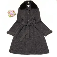 ★未使用級　マックスマーラ　ベルテッドコート　❤︎4way ニット♡エコファー　L