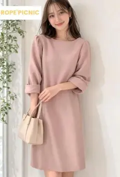 ROPE PICNIC 　入学式二次会　袖リボンワンピース　 きれいめ　オフィス