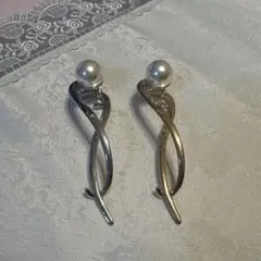 パール付きヘアクリップ 2点セット