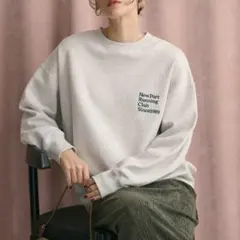 BEAUTY&YOUTH コットン裏毛ロゴスウェットプルオーバー