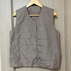 越後ふとん ダウンベスト M-L ブラウン