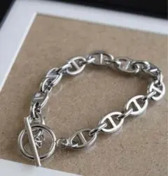 アンカーチェーン ブレスレットユニセックス シルバー 鎖 ステンレス 人気