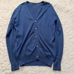 美品　ジョンスメドレー　シーアイランドコットン　カーディガン　シェルボタン　青