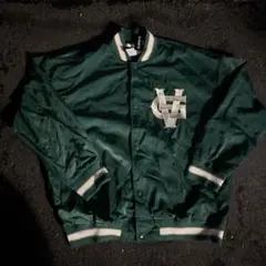 緑色 スタジャン 刺繍ロゴ