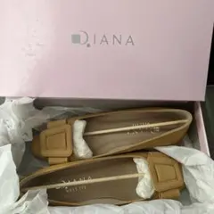 DIANA ダイアナ　バックル　リボン付きフラットシューズ