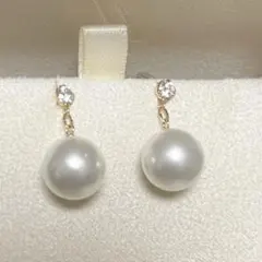 ジュエリーツツミ　k10 ダイヤ パール ピアス