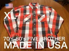 USA製！FIVE BROTHER ブロックチェック　ネルシャツ ヴィンテージ
