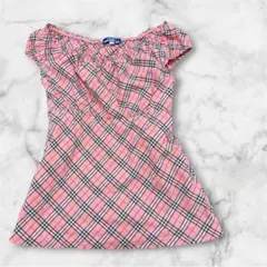 美品★バーバリー 　チュニック ノースリーブ　ノバチェック　ピンク