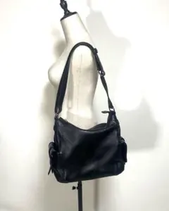 【美品】HIROFU ヒロフ Hロゴ 2wayショルダーバッグ シュリンクレザー