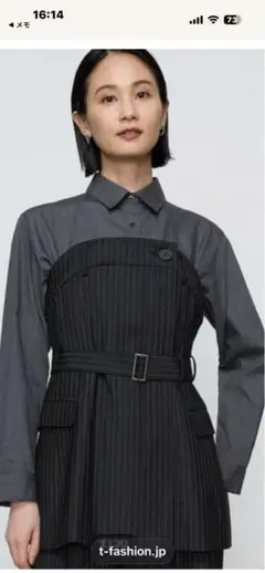 現行品⭐︎COMME CA コムサプラチナストレッチ　ビスチェ付きブラウス　9号のサムネイル