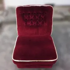 昭和レトロ オールド カリモク 金華山 1人掛け ソファー 花柄 ベロア