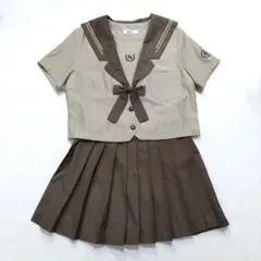 JK風 高校生 制服 セーラー服 ブラウン 2XL 大きいサイズ