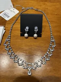 結婚式　ストーンネックレス　イヤリング　セット