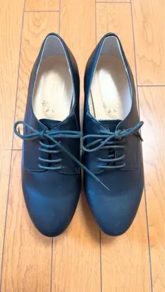 美品 あしながおじさん レースアップ レディース 靴 革 厚底 ローファー