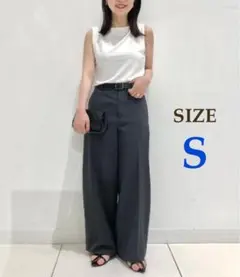 ユニクロ UNIQLO 感動ワイドパンツ UVカット S グレー GU ジーユー