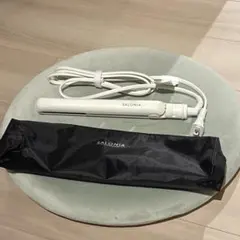 SALONIAミニ ストレートヘアアイロン ポーチ付 SL-010SW ホワイト