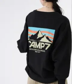 CAMP7 ロゴ プリント ロンＴ