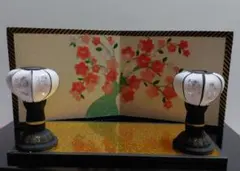㉕ひな祭り 屏風 敷台 ぼんぼりの3点セット