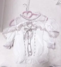 ♡ リズリサLIZLISA オープンショルダーフリルブラウス ホワイト ピンク