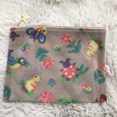 フェイラー　ハイジ柄メッシュポーチ　15cm×20cm ベージュ　Mサイズ