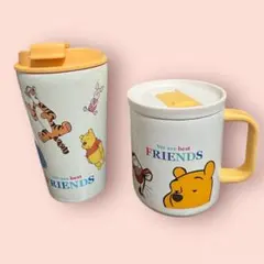 値下げ！ディズニー くまのプーさん 蓋付きタンブラー マグカップセット