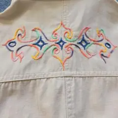 ​【手刺繍】アイヌ文様 リメイク リネン混シャツ（LEPSIM）のサムネイル