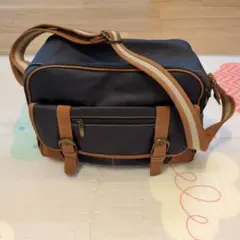 THE EMPORIUM ショルダーバッグ ネイビー×ブラウンのサムネイル