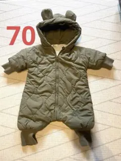 《美品》KOHANA ダウンコート 70 オリーブグリーン ベビー服 クマ