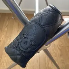 パター　ヘッドカバー　ピンタイプ用　スカル　ブラック　カバー