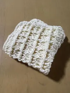 ニッタオル　手編みハンカチ　薄黄色