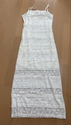 ホワイト キャミワンピース レース