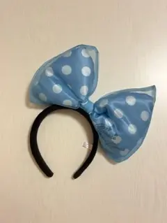 【公式】東京ディズニーリゾート ミニー カチューシャ ブルー 水玉 デカリボン