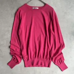 美品✨スローン 14G天竺コットンクルーネック ニット 洗える ピンク