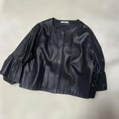 レディースフェイクレザー アウター　フリーサイズ
