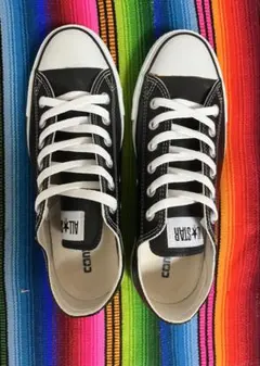 コンバース レザースニーカー　ブラック US7.5 26㎝