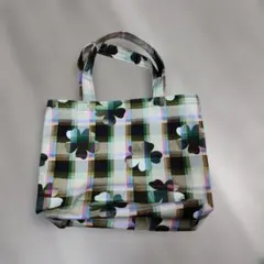 リバティハンドメイド トートバッグ チェック柄 クローバー