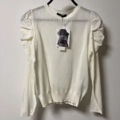 makoさんコラボ　パワショルニットプルオーバー　オフホワイト　白色　M 長袖