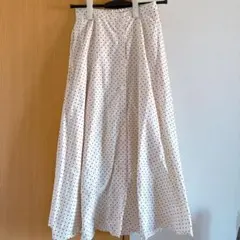 ユニクロ ロングスカート S アイボリー ドット柄