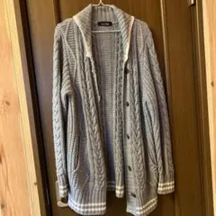 【EASTBOY】ケーブル編みグレーカーディガン サイズ9