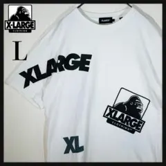 【大人気デザイン】エクストララージ ランダムロゴ Tシャツ ホワイト 白 L