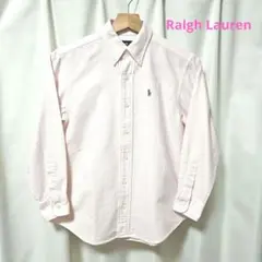 美品 ラルフローレン　オックスフォードシャツ　ピンクストライプ　140