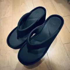 試着程度　ZARA ネオプレン ウェッジソール サンダル　厚底　ブラック　37